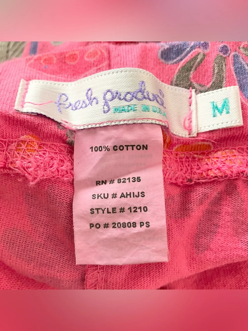 FRESH PRODUCE A-line Midi Skirt M Pull-On Floral Fish Print Beach Resort Summer - Picture 6 of 11